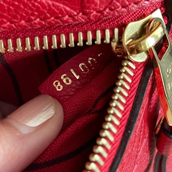 ❌SOLD❌Louis Vuitton Pochette Metis Empreinte Red Cerise Leather Bag DU0198 - Picture 11 of 15